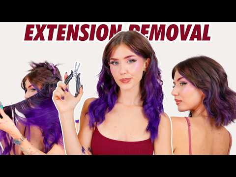 Hair extension removal at home (sew-in extensions on short hair)