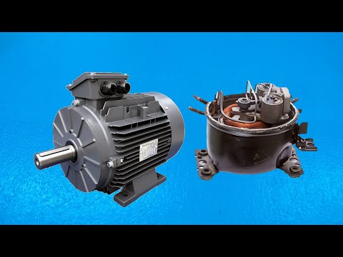 An ingenious DIY for the workshop,consisting of a refrigeration compressor and an asynchronous motor