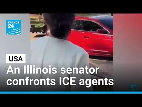 YouTube video thumbnail: USA: An Illinois Senator Goes Viral After Confronting Masked ICE Agents