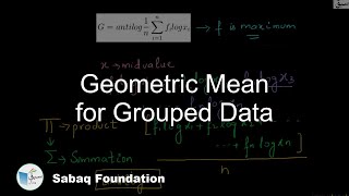 Geometric Mean for Grouped Data
