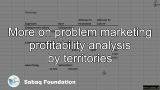 More on problem marketing profitability analysis by territories