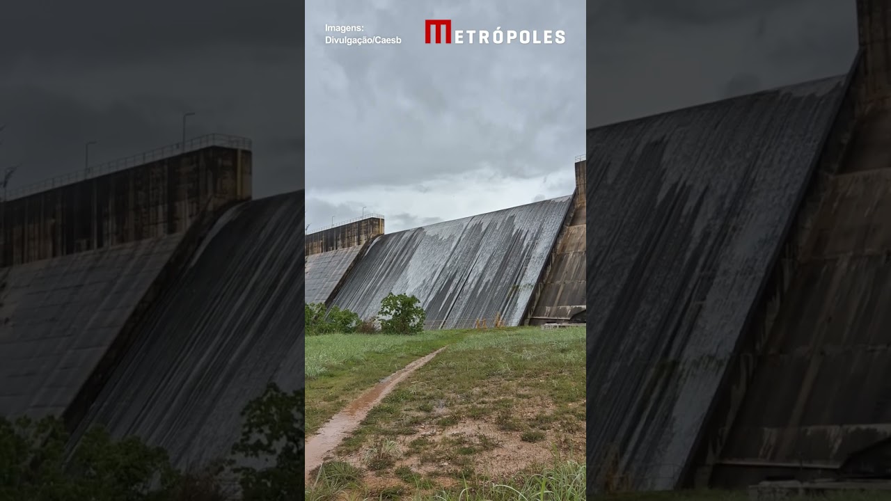 Com chuvas intensas Barragem do Descoberto ultrapassa limite e transborda