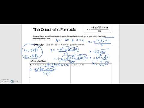 Solve Using Quadratic Formula Worksheetâ, Jobs EcityWorks