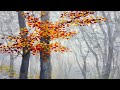 Painting the trees with autumn leaves