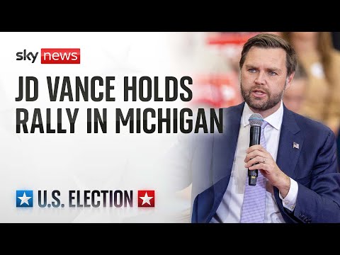 Republican vice-presidential nominee JD Vance holds campaign rally in Michigan