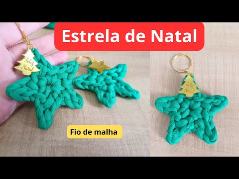 Chaveiro estrela em Fio de Malha/ Estrela de Natal