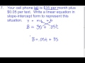 Exploring Slope-Intercept Word Problems