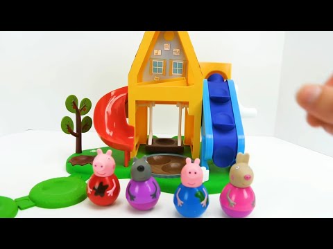 चलो Peppa Pig Weebles और एक मजेदार Dollhouse के साथ खेलते हैं | Genvies playhouse in hindi peppa pig