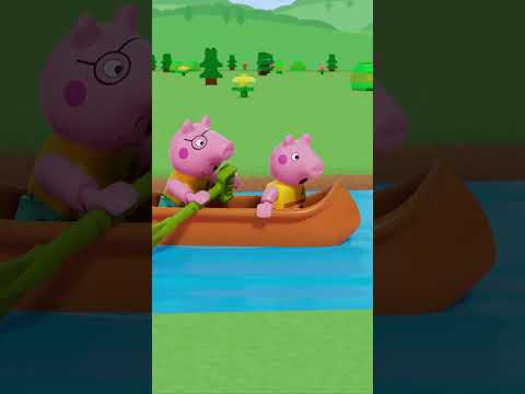 CANOE Obstacle Race! 🛶 #PeppaPigTales #Shorts #LEGODUPLO