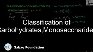 Classification of Carbohydrates,Monosaccharides