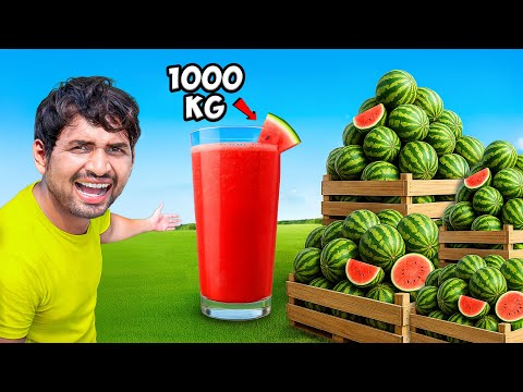 Watermelon Juice Making Challenge - 1000 Kg Watermelons | ठंडा- ठंडा तरबूज का जूस 😍