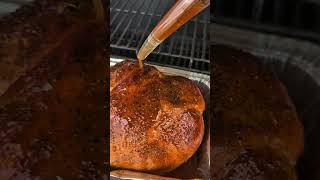 Smoked Easter Ham and Leg Quarters on the Weber Searwood. #ham #chicken #grilling #bbq