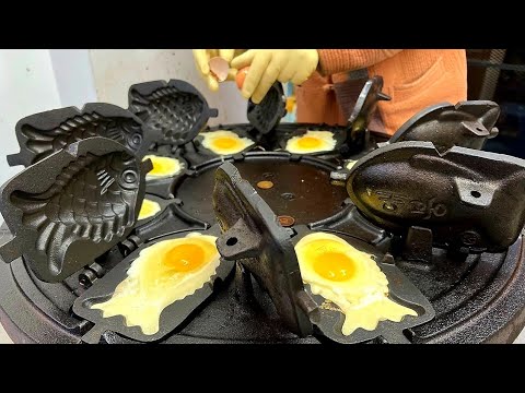 붕어빵 장사만 29년! 붕어의 신이 만드는 인기폭발 통 치즈 계란 붕어빵 Fish shaped egg bread making - Korean street food