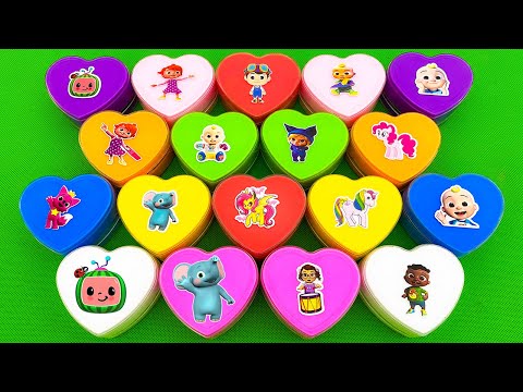 Rainbow egg - looking cocomelon in mini hearts with slime colorful