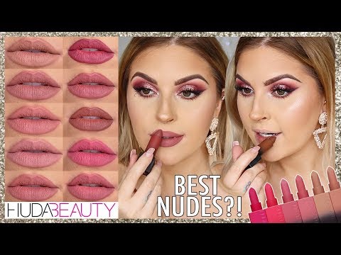 best nude lipsticks!" ? lip swatches ft HUDA BEAUTY POWER BULLET MATTE LIPSTICK