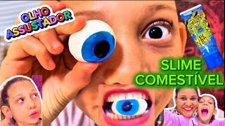 Olho de Goma e Slime Comestível 😮 #slime #slimefood #family #borahypar