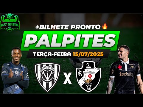 PALPITES DE FUTEBOL PARA HOJE 15 07 2025 (TERÇA-FEIRA) + BILHETE PRONTO | BET GREEN 🍀
