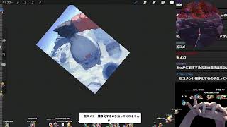 暑いので青い絵を描く