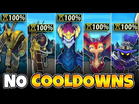 WE PLAYED 5 INFINITELY STACKING CHAMPS AND DISABLED ALL COOLDOWNS (SO MANY STACKS)