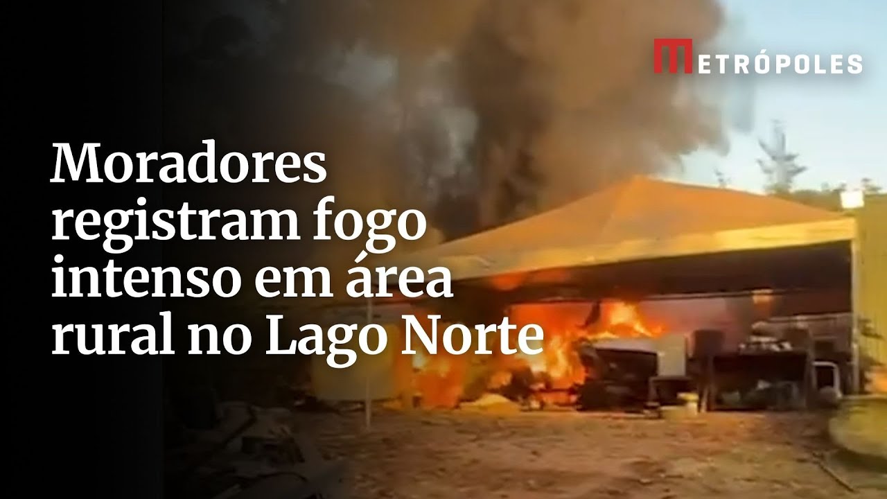 Moradores registram fogo intenso em área rural no Lago Norte