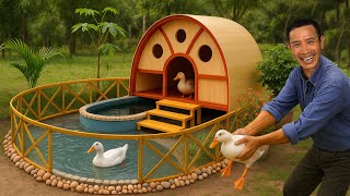 Repurpose discarded wood for amazing duck house with pool