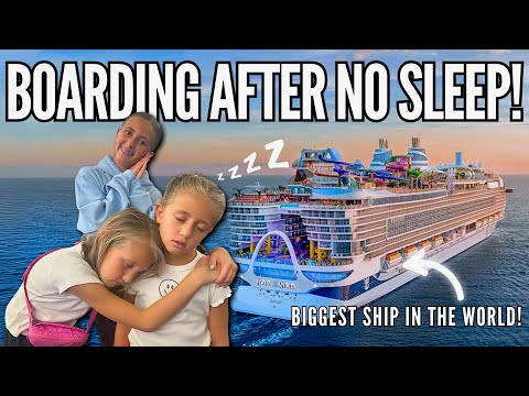 We SURVIVED a Red-Eye to ICON OF THE SEAS | Boarding The BIGGEST Cruise Ship! No Sleep, No Problem!
