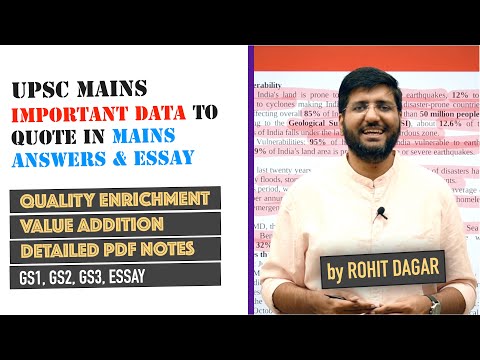 Compilation of Most Important DATA for UPSC Mains Answers & Essay | Rohit Dagar