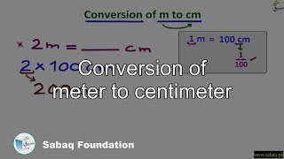Conversion of meter to centimeter