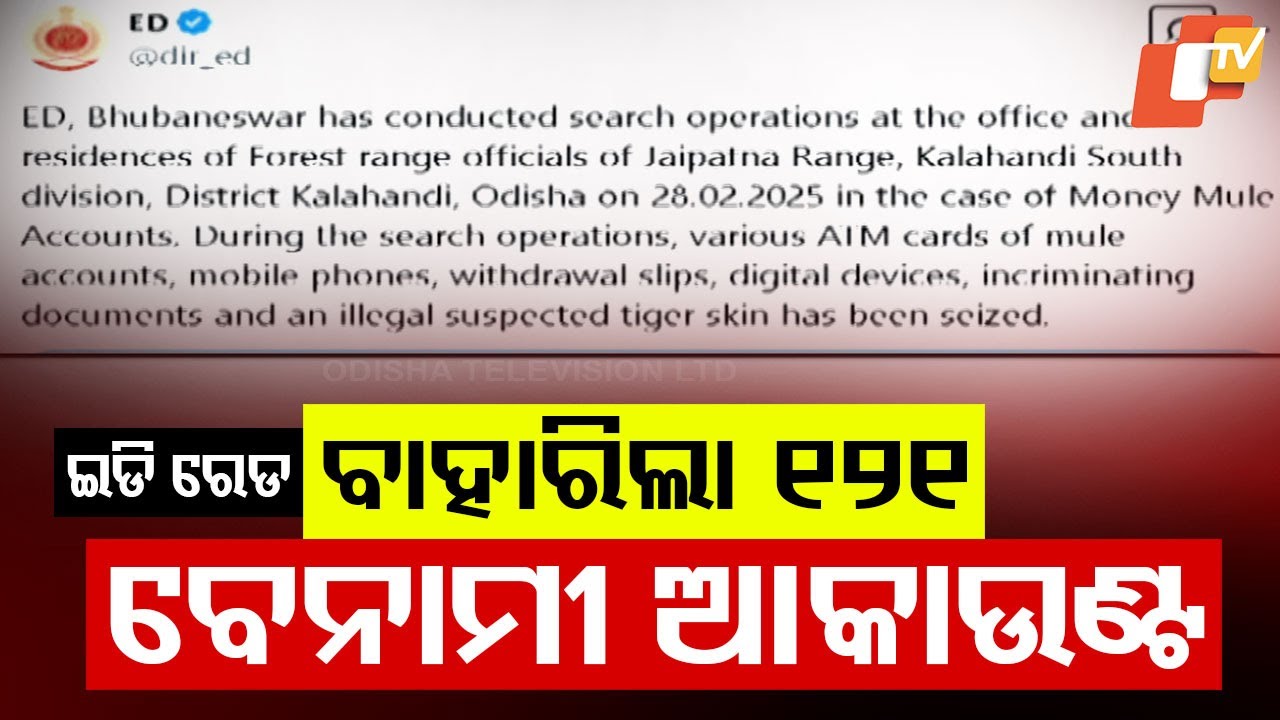ED Uncovers Rs 2.5 Crore Financial Misappropriation After Forest Range Office Raid in Kalahandi