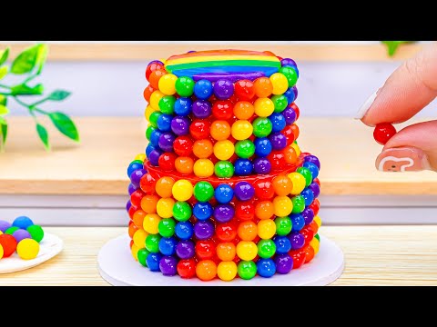 Adorable Miniature Rainbow Cake Decorating 🌈 Yummy Chocolate Cake 🍫Mini Cake Video