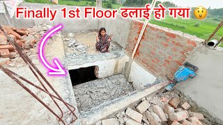 Finally 1st Floor का छत ढलाई हो गया ✅ Couple Life Vlogs |