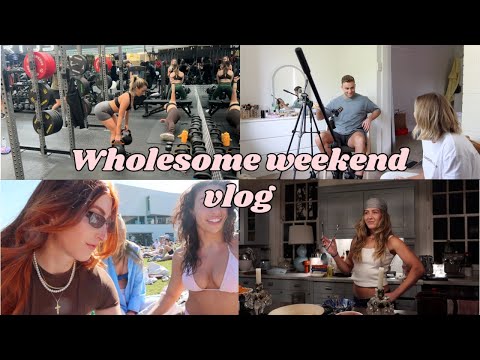 VLOG: weight training, recording w Josh, beach day w the girly pops, healthy meal ideas 🧚🏼💘✨🌿