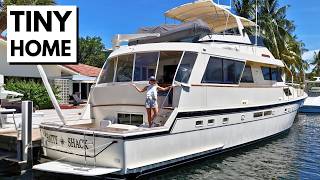 WHY SO CHEAP? 🤯 1989 Hatteras 67 Cockpit Motor Liveaboard Yacht Tour