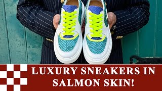 Salmon Skin Luxury Sneakers? Petrossian and Caulaincourt partner for a unique recycling initiative.