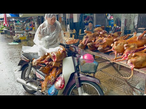 Trời mưa chợ cầy tơ xôi động trở lại, chủ quán chặt mỏi tay