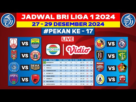 Jadwal Liga 1 2024 Pekan ke 17 - Persis vs Persib - Malut United vs Persija - Live Indosiar