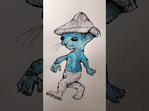 drawing the smurf cat #art #artshorts #drawing #illustration #artist #creative #smurfcat #color