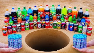 Experiment: Big PinkToothpaste Eruption from Coca Cola, Fanta and Mentos Underground