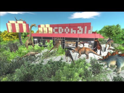 McDonald's in a dinosaur world. Come for the burgers! | Animal Revolt Battle Simulator