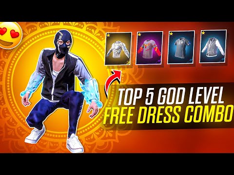 FREE FIRE TOP 5 GOD LEVEL FREE DRESS COMBO🤯 || NO TOP UP DRESS COMBINATION ☠️ || MAD HYPER GAMING 🔥