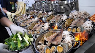 일매출 500만원! 시골 작은 마을에 하루 600명까지 방문 한다는? 역대급 청결한 대왕 해물 손칼국수 / Seafood Bomb Noodle / Korean street food