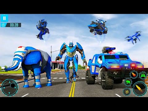 Elephant Car Robot Transform: Robot Truck Airplane Transportation Game #2 - Android Gameplay