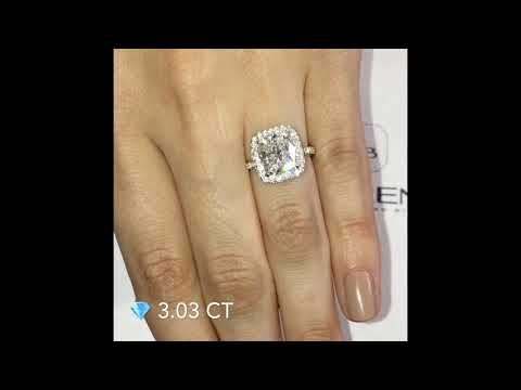 3.03 ct Cushion Diamond Halo Engagement Ring