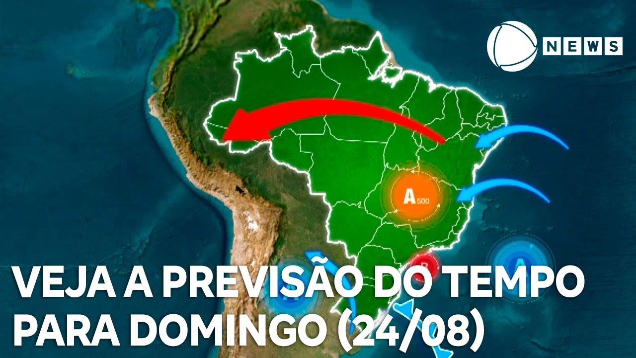 Confira a previsão do tempo para domingo (24/08)