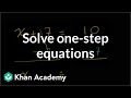 Solving One-Step Equations in Algebra