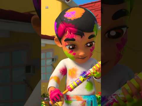 Holi Hai Festival Song, होली है, Hindi Nursery Rhymes, Lets Play Colors #shorts #trending #india