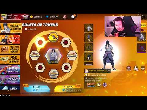 RAPIDO! Sacando a SASUKE EN RULETA DE TOKENS! Con POCOS DIAMANTES FREEFIRE