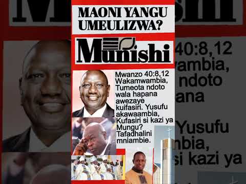 RUTO NA GACHAGWA KARIBUNI KANISANI MSEMEZANE NA WATUMISHI WA MUNGU