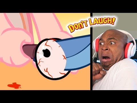 THESE ANIMATION'S ARE SCARIER THEN THEY ARE FUNNY #16 - Try Not To Laugh Challenge #73