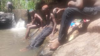 AFRICAN BOYS ENJOYING SWIMMING IN HOLIDAY SEASON IN KENYA#africa 
